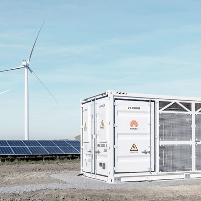 Batterilager och vindkraftverk