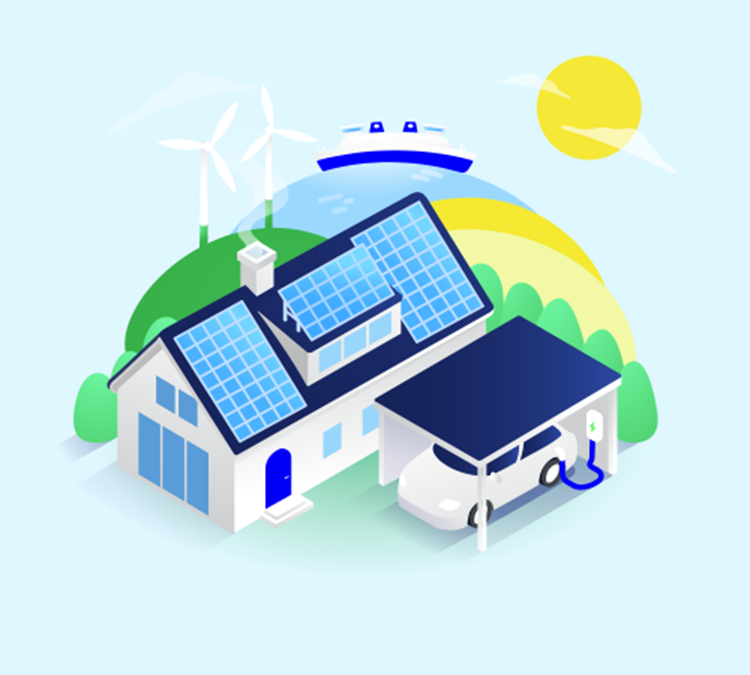 Hus med solceller