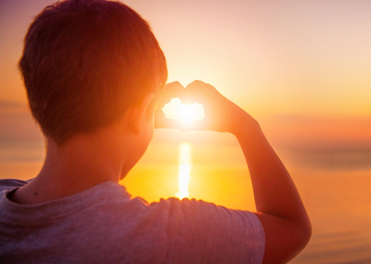 Person i solnedgång