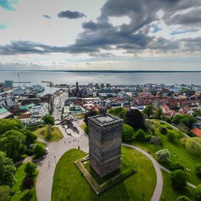 Helsingborg och Kärnan sett från ovan